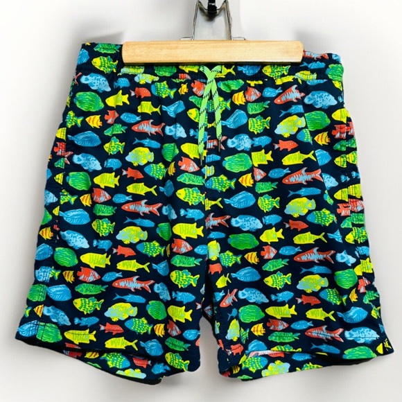J. Crew‎ Boys 16 Tropical Fish Swim Trunks Nautical Pockets Meshed Beach - Picture 1 of 9